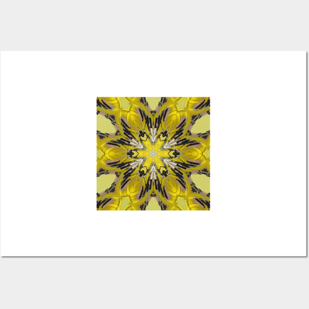 floral design in shades of yellow and grey Wall Art by mister-john